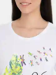 Белый футболка женская, с печатью