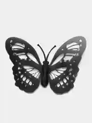 Черный многоразовые объемные бабочки 3D для декора, наклейки  для интерьера, на стены, в детскую