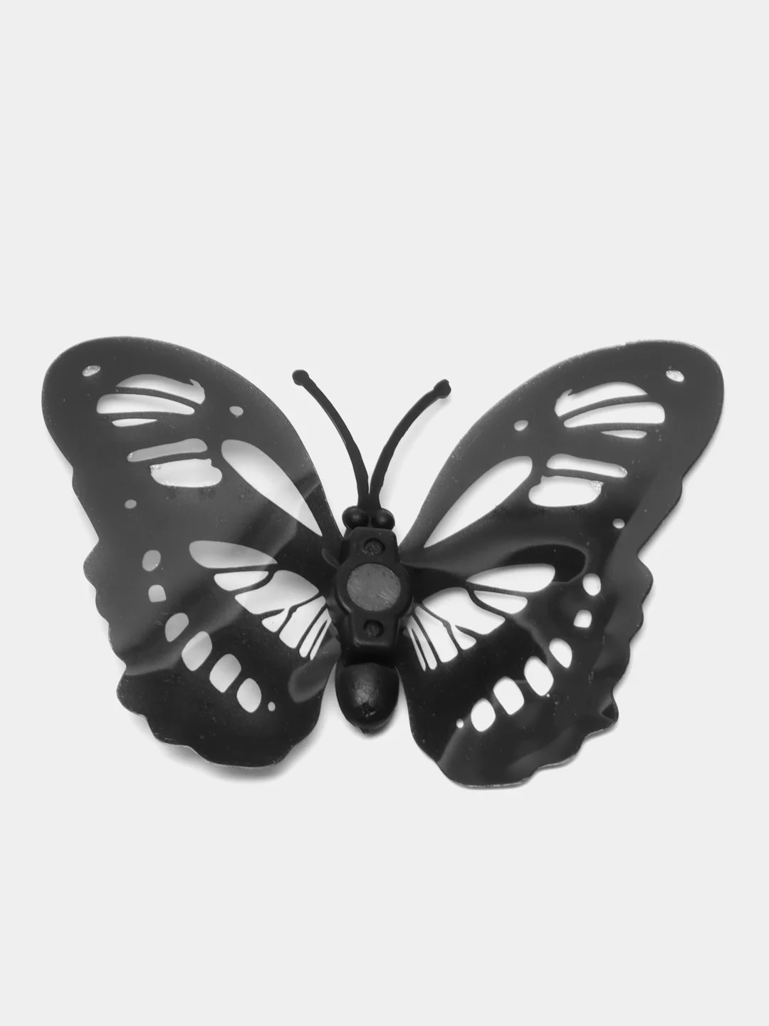 Черный многоразовые объемные бабочки 3D для декора, наклейки  для интерьера, на стены, в детскую