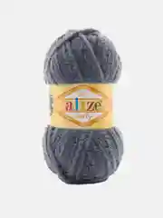 Тёмно-серый пряжа плюшевая Alize Softy 100% Микрополиэстер 50г 115м (Ализе софти велюровая)