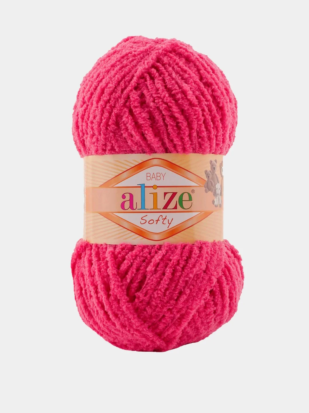 Фуксия пряжа плюшевая Alize Softy 100% Микрополиэстер 50г 115м (Ализе софти велюровая)