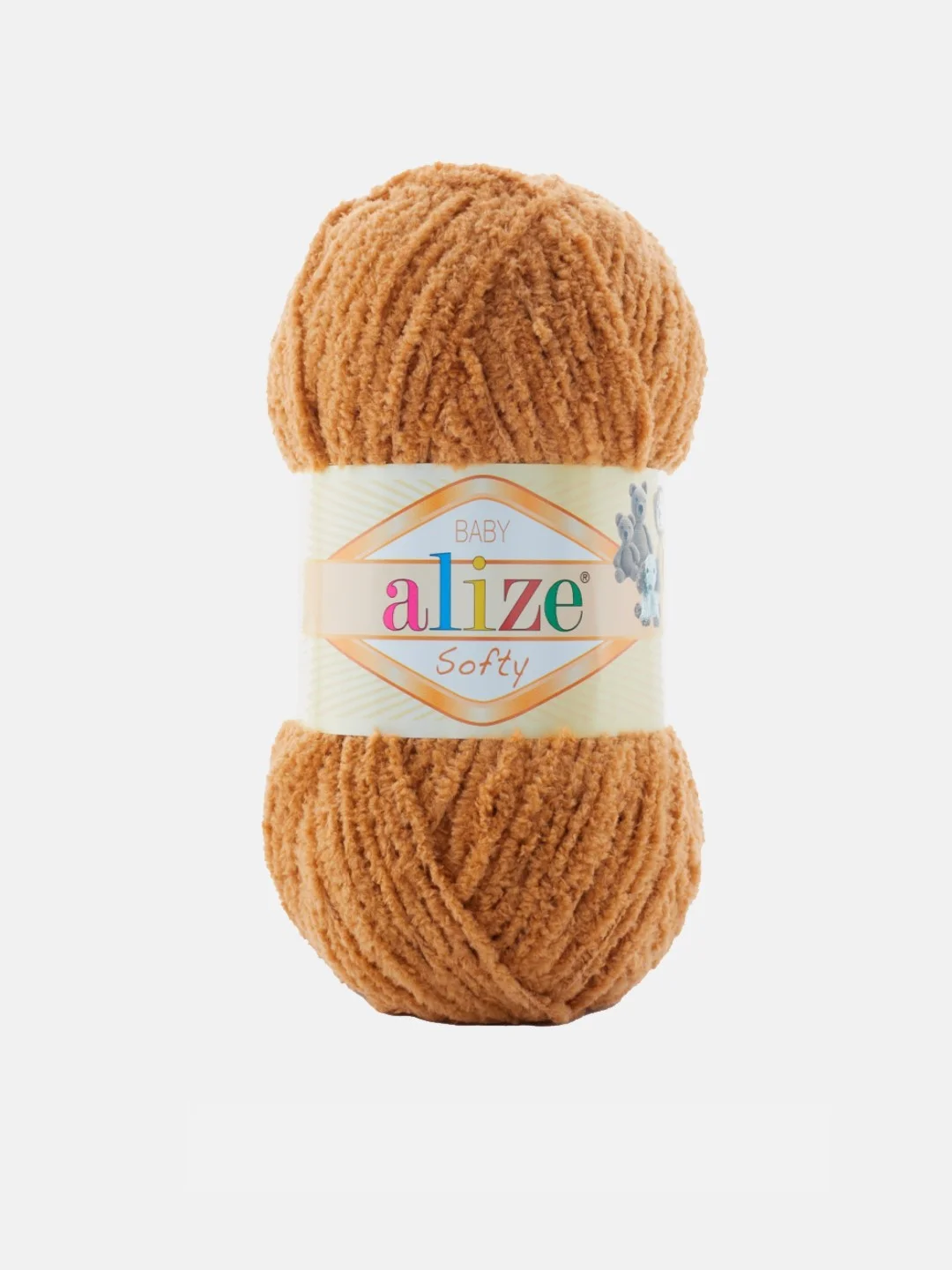 Светло-коричневый пряжа плюшевая Alize Softy 100% Микрополиэстер 50г 115м (Ализе софти велюровая)
