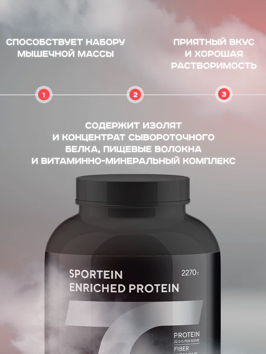 Протеин Академия-Т Protein Sportein Enriched, шоколад, 2270 г