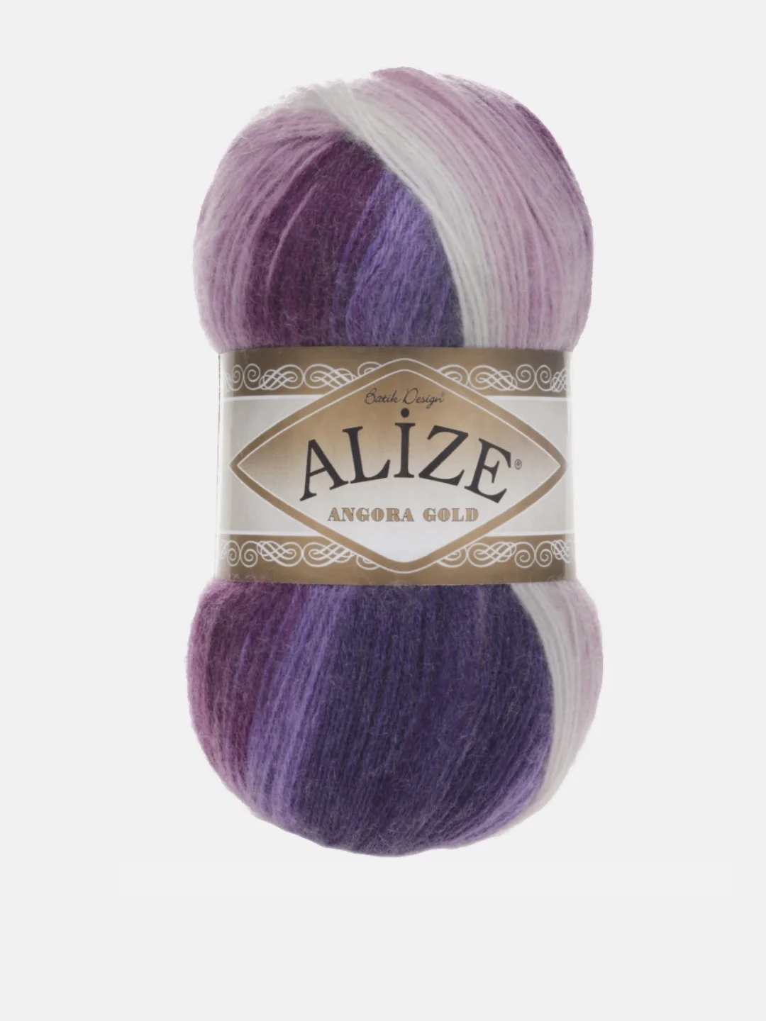 Сиреневый пряжа Alize Angora Gold Batik 10% Мохер 10% Шерсть 80% Акрил 100г 550м