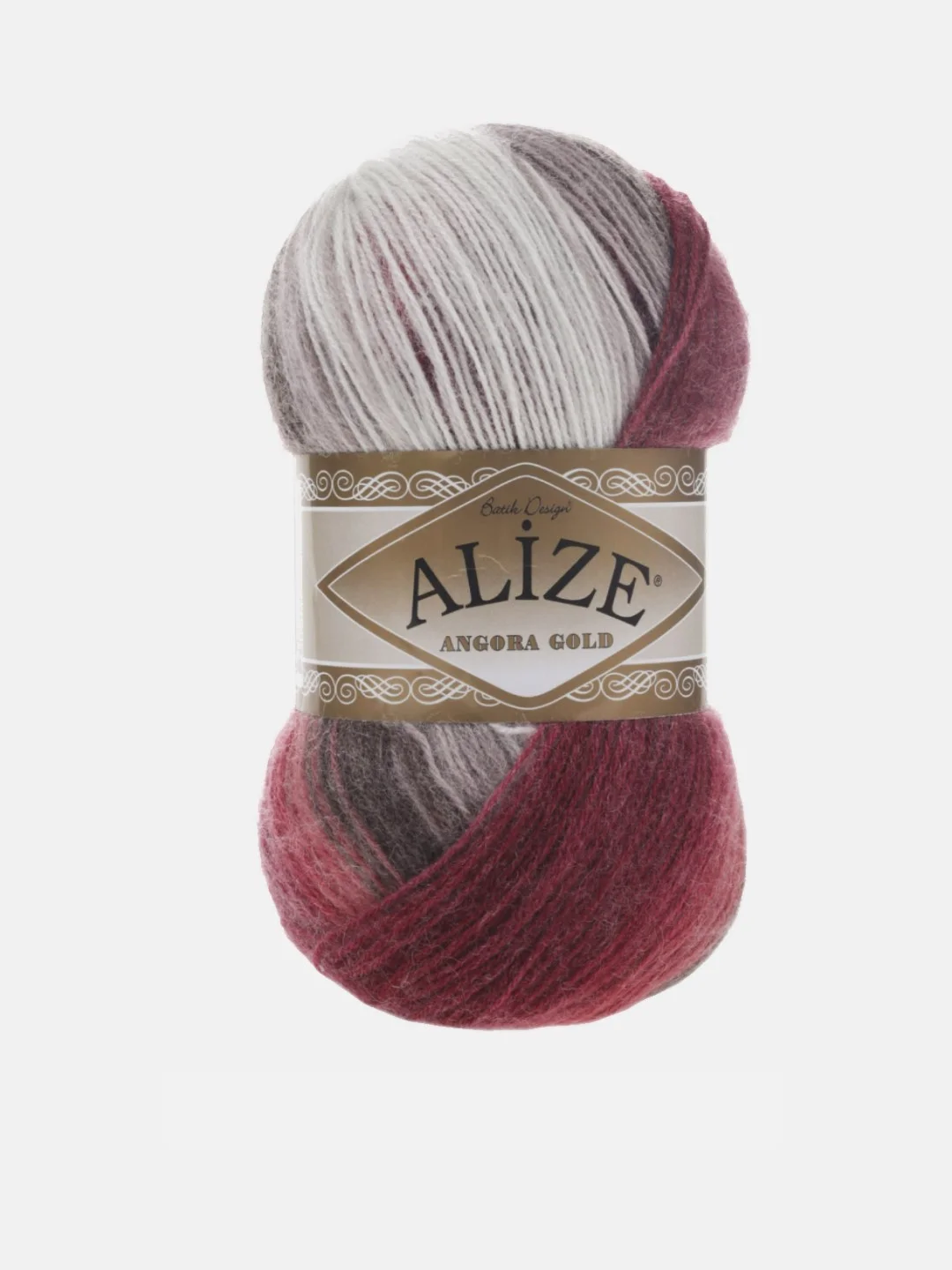 Вишнёвый пряжа Alize Angora Gold Batik 10% Мохер 10% Шерсть 80% Акрил 100г 550м