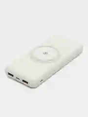 Белый повербанк (Power Bank) со встроенными проводами, 20000 mAh
