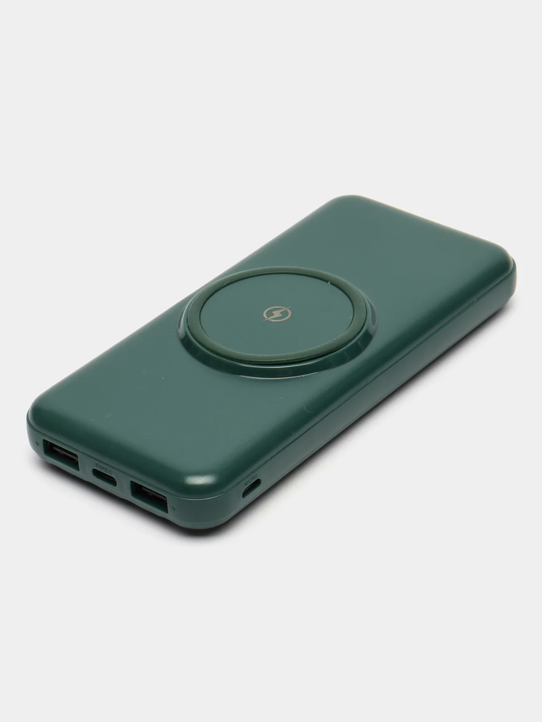 Белый повербанк (Power Bank) со встроенными проводами, 20000 mAh