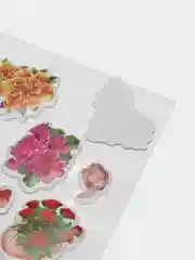 Розовый наклейки детские, обьемные, наклейки-стикеры,  с овощами, фруктами, цветами
