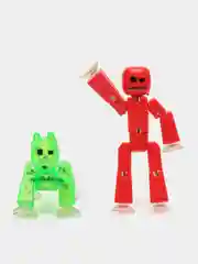 Алый фигурки игрушки Stikbot / Фигурка Стикбот StikBot красный с шлемами и головными уборами