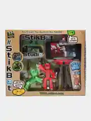 Алый фигурки игрушки Stikbot / Фигурка Стикбот StikBot красный с шлемами и головными уборами