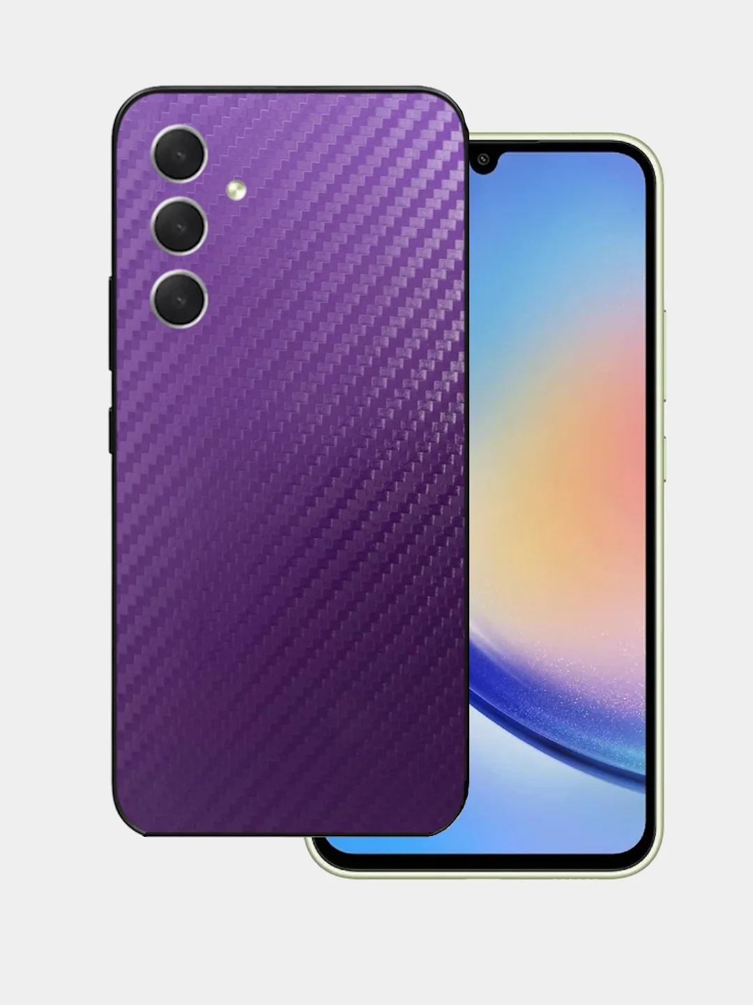 Пурпурный защитная пленка для Samsung Galaxy A25 под карбон, черная,назад, кожу