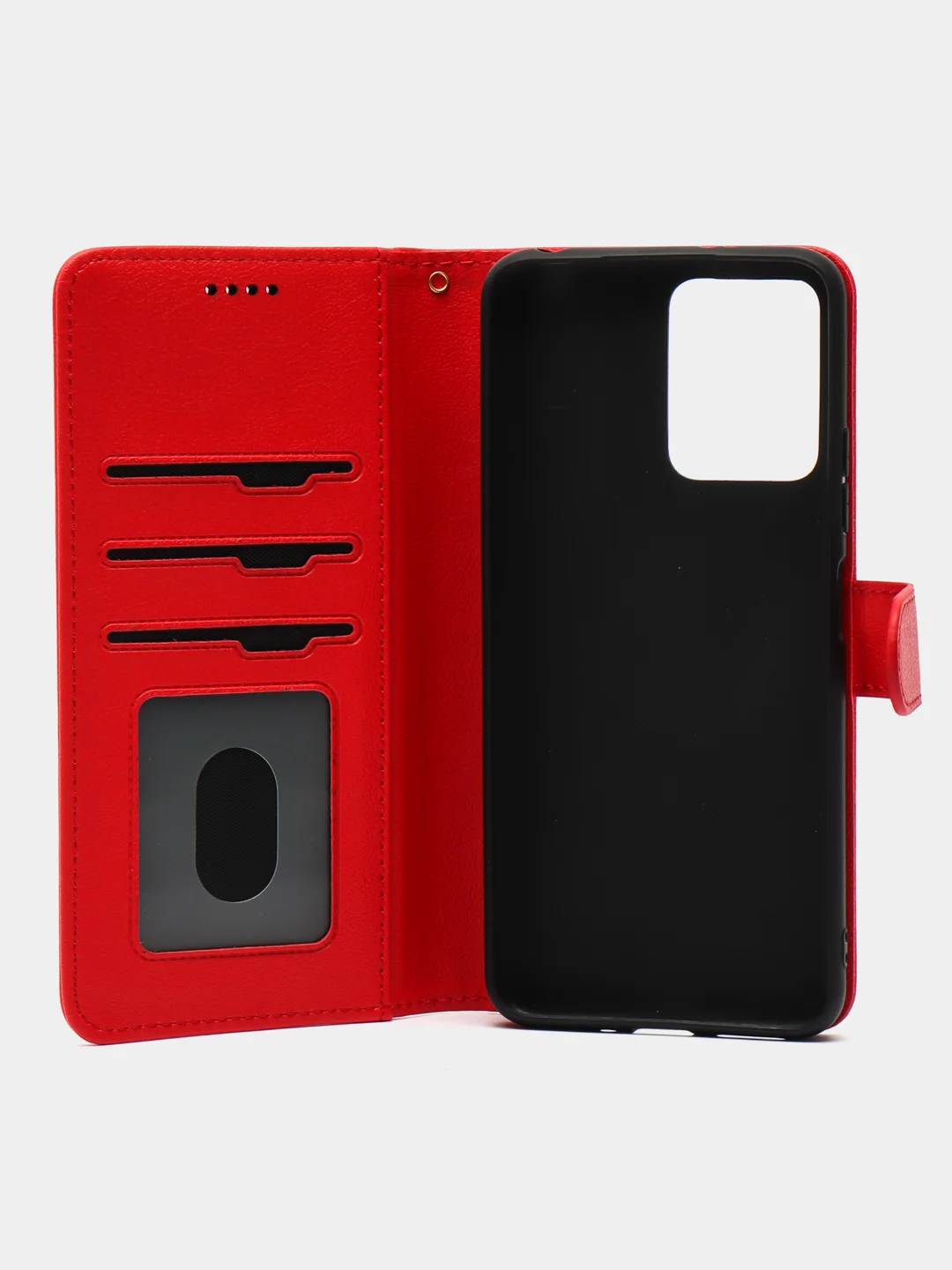 Красный чехол книжка для Xiaomi Redmi Note 12 5G, кожаный PU