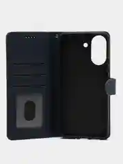 Темно-синий чехол книжка для Xiaomi Redmi 13C 4G, кожаный PU