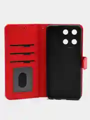 Красный чехол книжка для Realme 11 4G, кожаный PU