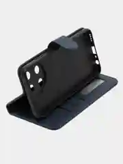 Темно-синий чехол книжка для Realme 11 4G, кожаный PU