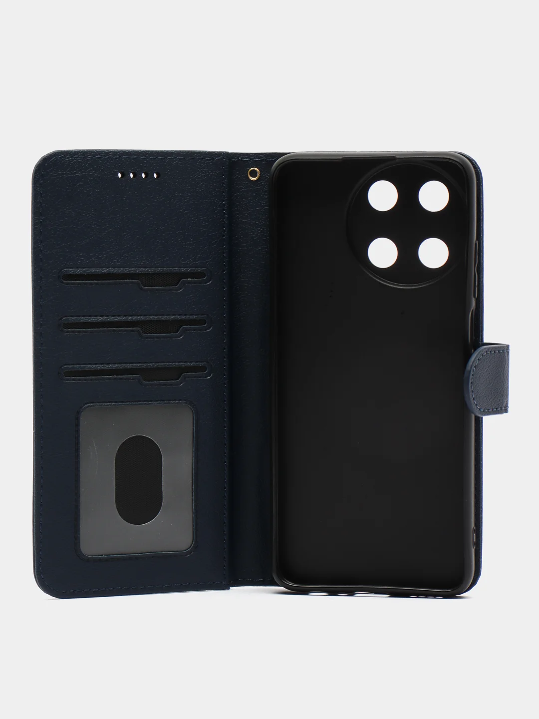 Темно-синий чехол книжка для Realme 11 4G, кожаный PU