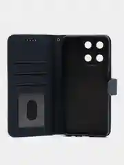 Темно-синий чехол книжка для Realme 11 4G, кожаный PU