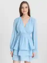 Черный платье женское с воланами
