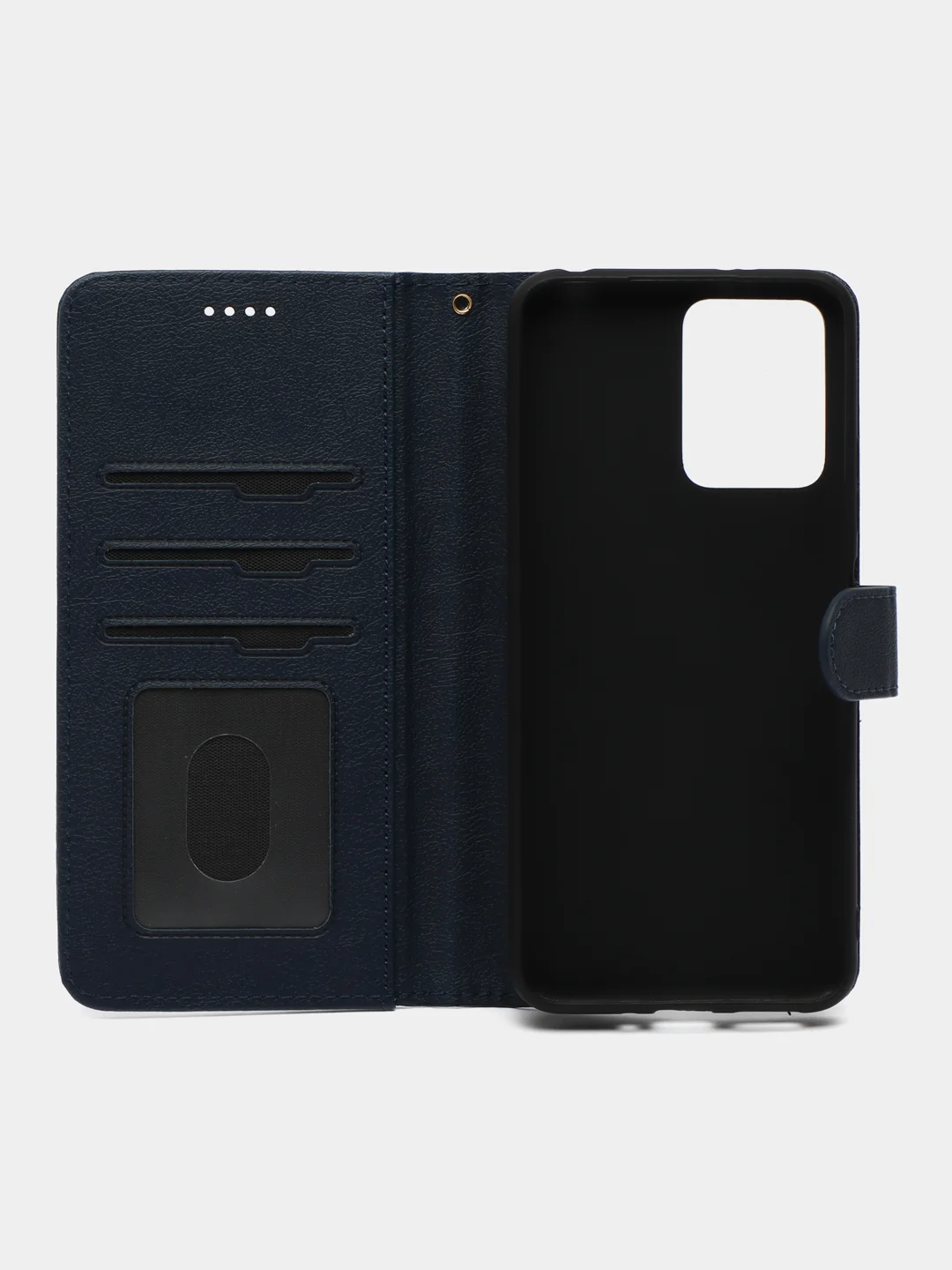 Темно-синий чехол книжка для Xiaomi Redmi Note 12 5G, кожаный PU