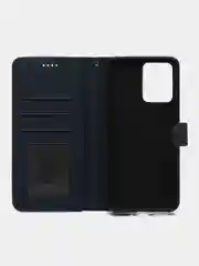 Темно-синий чехол книжка для Xiaomi Redmi Note 12 5G, кожаный PU