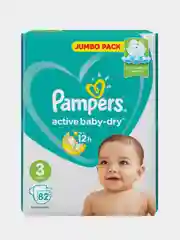 Подгузники Pampers Active Baby-Dry, для малышей 6-10 кг, 3 размер, 82 штуки