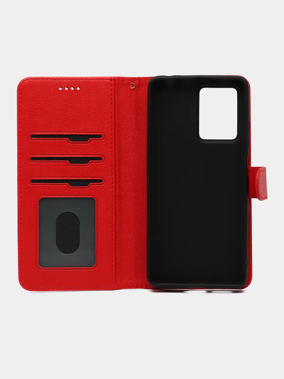 Красный чехол книжка для Xiaomi Redmi Note 12 Pro+ 5G, кожаный PU