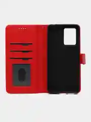 Красный чехол книжка для Xiaomi Redmi Note 12 Pro+ 5G, кожаный PU