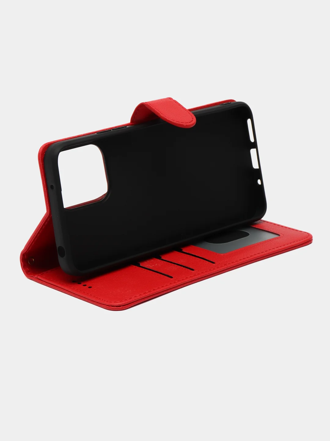 Красный чехол книжка для Xiaomi Redmi 12 4G, кожаный PU