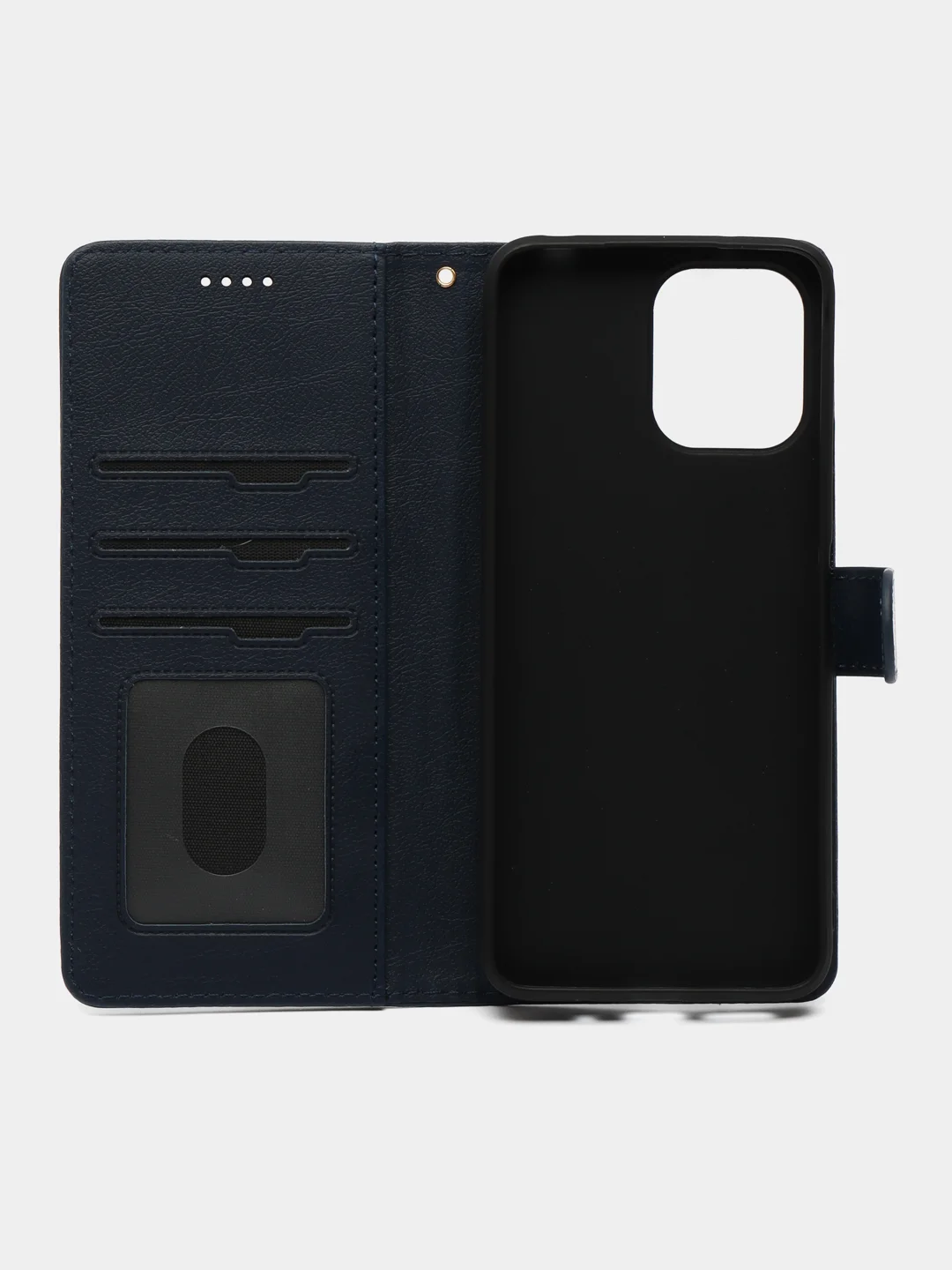 Темно-синий чехол книжка для Xiaomi Redmi 12 4G, кожаный PU
