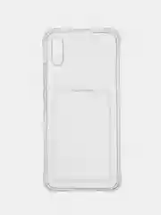 Силиконовый чехол для Xiaomi Redmi 9A / Сяоми Редми 9А прозрачный, с карманом для карт