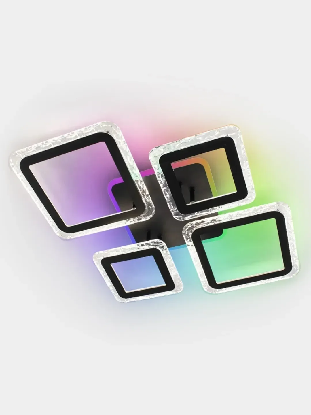 Черный люстра светодиодная, с пультом управления, с RGB подсветкой