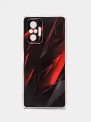 Красный чехол на Xiaomi Redmi Note 10 Pro / Сяоми Редми Нот 10 Про прозрачный, с рисунком