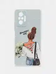Тёмно-серый чехол на Xiaomi Redmi Note 10 Pro / Сяоми Редми Нот 10 Про прозрачный, с рисунком