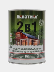 Акватекс 2 в 1, пропитка по дереву, цвет Махагон, 0,8 л