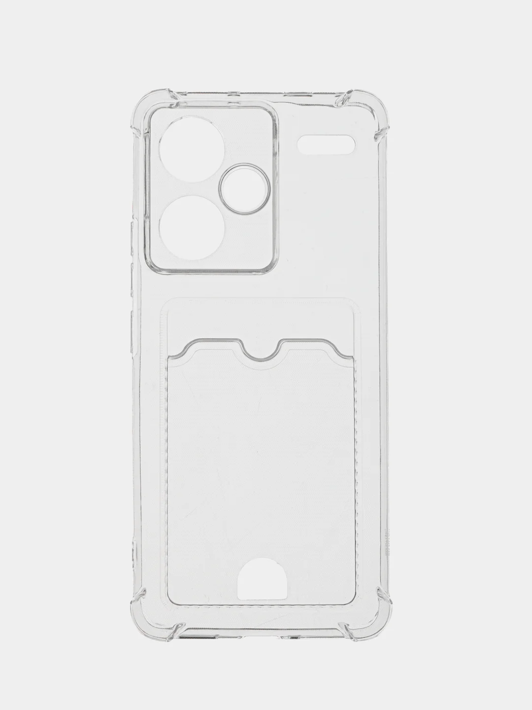 Прозрачный чехол для Xiaomi Redmi Note 13 Pro Plus + / 13 Про Плюс, прозрачный с карманом для карты
