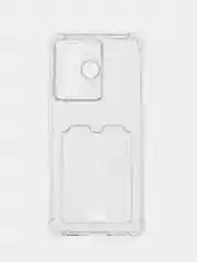 Прозрачный чехол для Xiaomi Redmi Note 13 Pro Plus + / 13 Про Плюс, прозрачный с карманом для карты