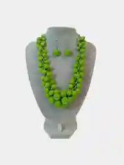 Желтый бижутерия, объёмный комплект: бусы и серьги