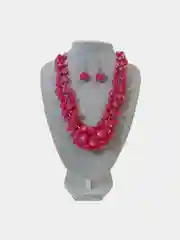 Желтый бижутерия, объёмный комплект: бусы и серьги