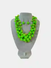 Желтый бижутерия, объёмный комплект: бусы и серьги