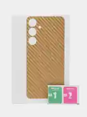 Золотой защитная пленка для Samsung Galaxy S24 Plus под карбон на заднюю часть, назад Самсунг S24+