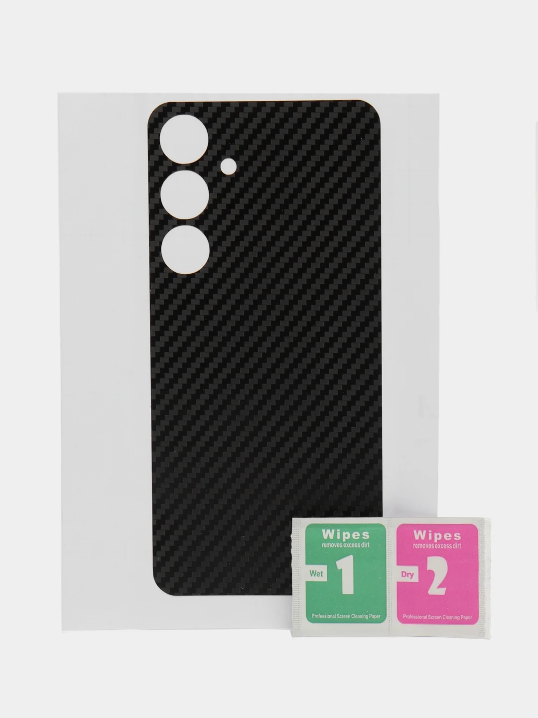 Черный защитная пленка для Samsung Galaxy S24 Plus под карбон на заднюю часть, назад Самсунг S24+