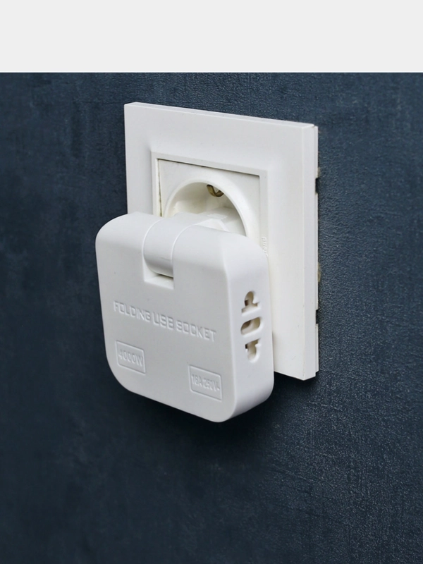 Тройник для розетки поворотный с USB
