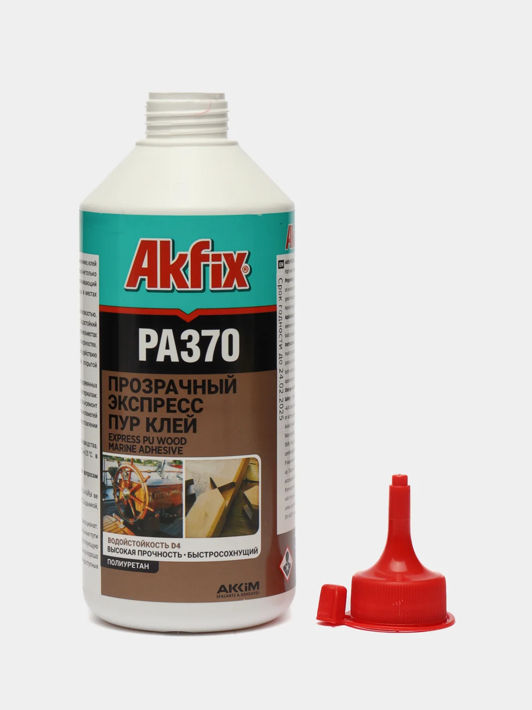Полиуретановый клей для дерева Akfix PA370 D4, прозрачный, 560 гр