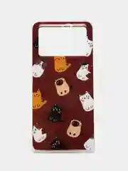 Тёмно-коричневый чехол Xiaomi Poco X4 Pro, Сяоми Поко Х4 Про, с рисунком