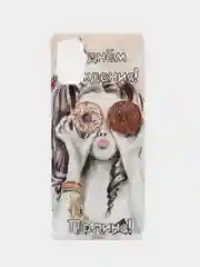 Бежевый чехол Samsung Galaxy A41 (Самсунг Галакси А41) чехол силиконовый с рисунком