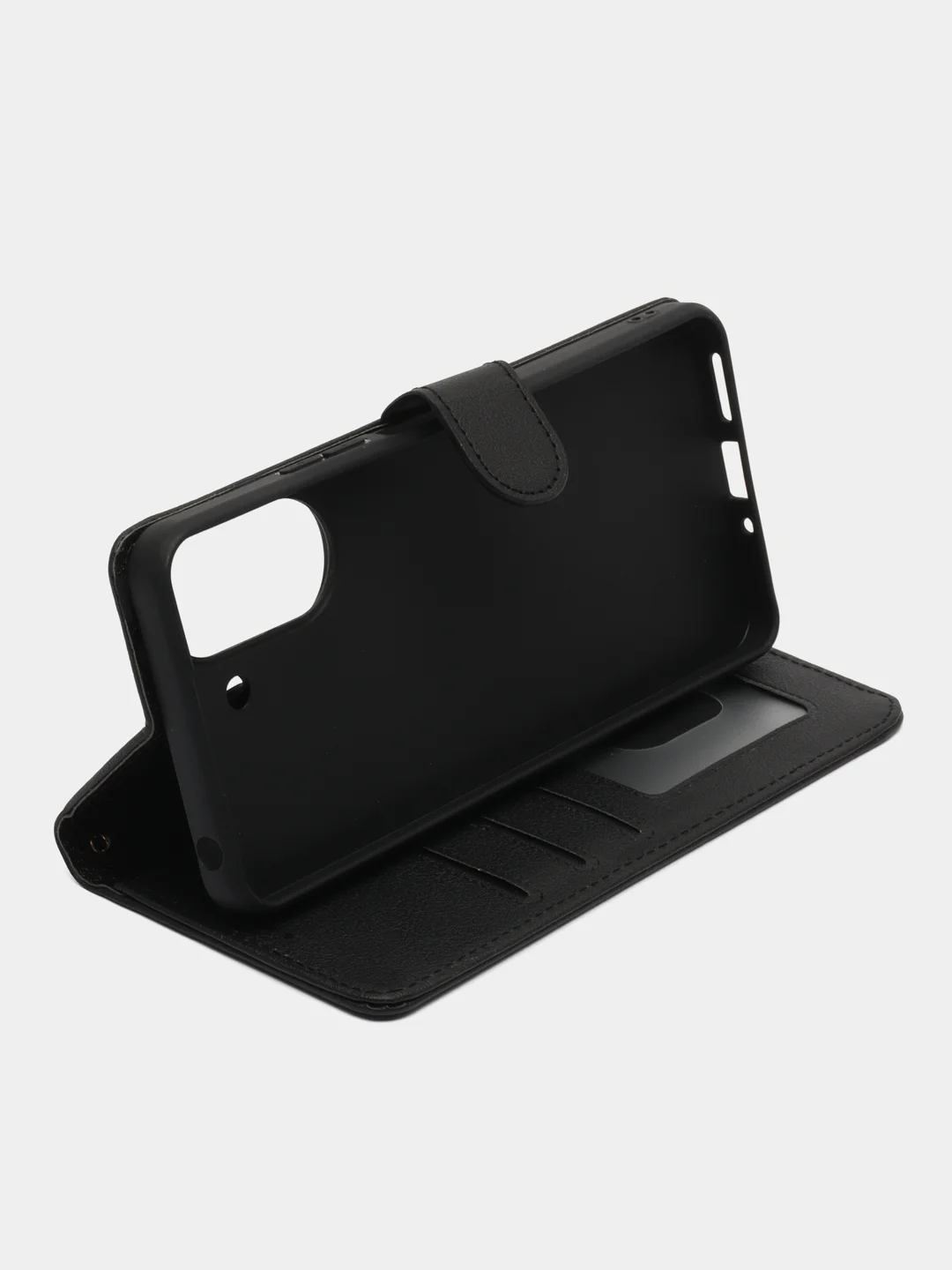 Темно-синий чехол книжка для Xiaomi Redmi 13C 4G, кожаный PU