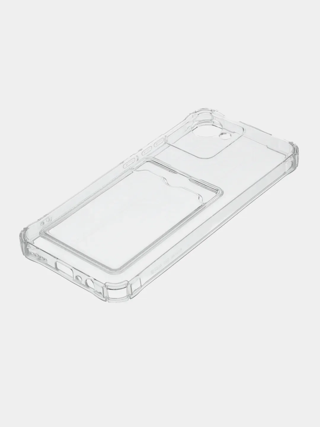 Чехол с карманом для Realme C11, C35, C55 с защитой камеры, прозрачный, противоударный