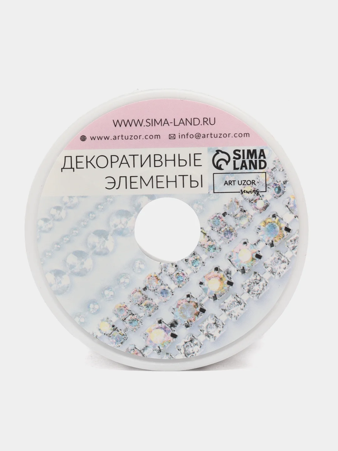 Стразы термоклеевые, d = 2 мм, ширина - 7 мм, 4,5 +- 0,5 м, цвет чёрный