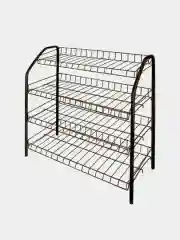 Коричневый этажерка для обуви металлическая 4 полки ТМ Nika, полка 660х280х700 мм, нагрузка до 20 кг