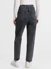 Черный джинсы мом с высокой посадкой, женские бананы, mom fit